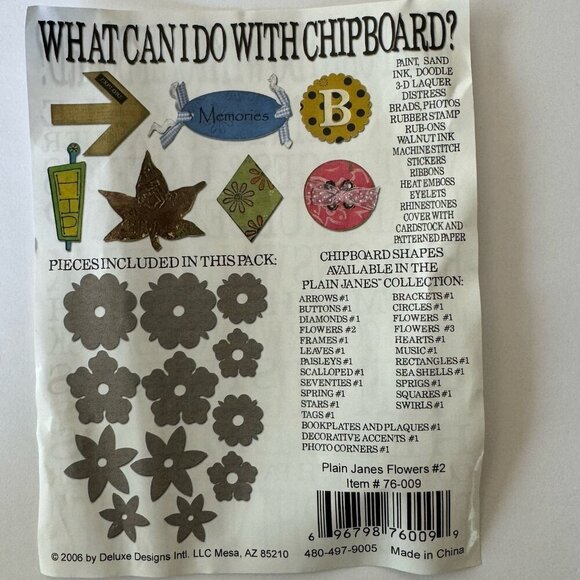 Lot 6 Bags Chipboard Miscellaneous Scrapbooking Flowers, Letters, Puzzle - Picture 7 of 10